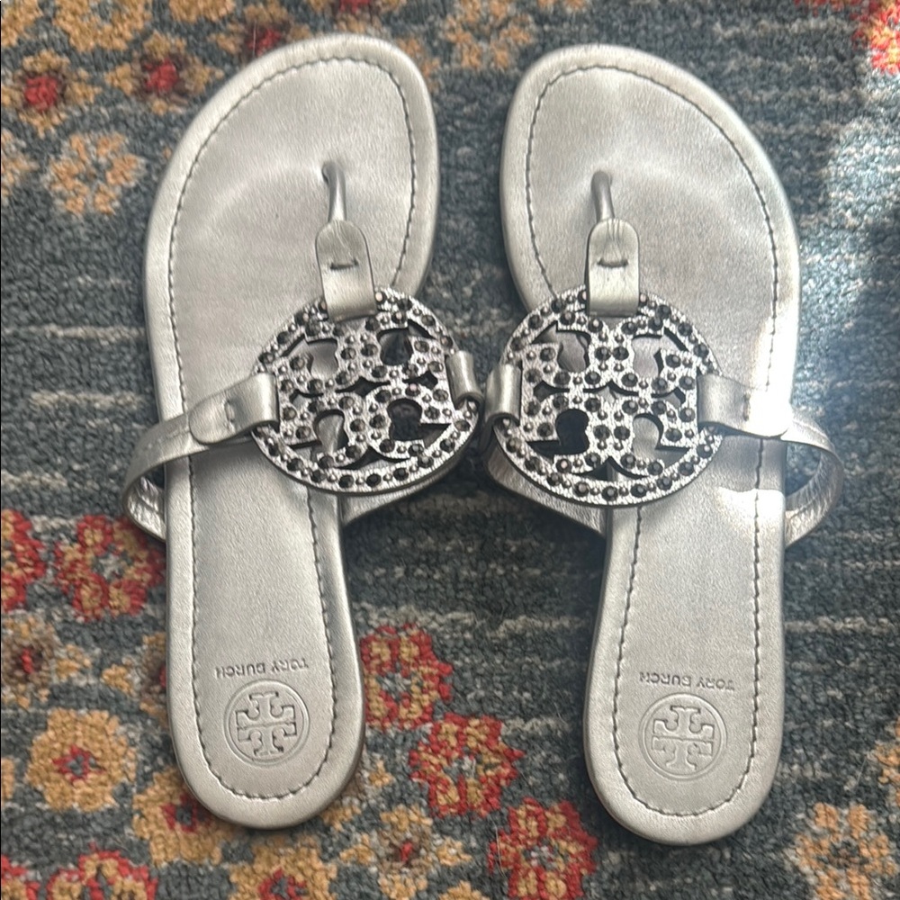 Tory Burch Silver Sandals